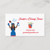 Cute Cleaning Maid Housecleaning Service Visitekaartje (Voorkant)