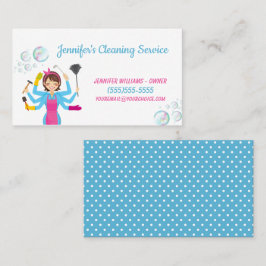 Cute Cleaning Maid Housekeeping Service Visitekaartje