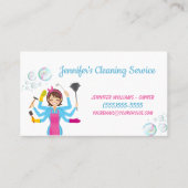 Cute Cleaning Maid Housekeeping Service Visitekaartje (Voorkant)