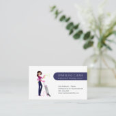 Cute Cleaning Maid Vacuum House Clean Service Visitekaartje (Staand voorkant)