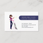Cute Cleaning Maid Vacuum House Clean Service Visitekaartje (Voorkant)