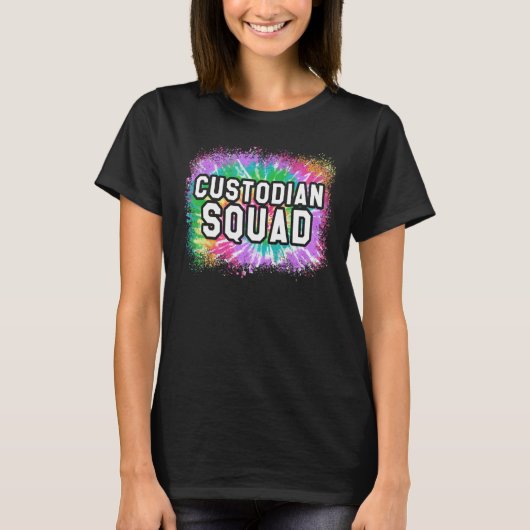 Cute Cleaning Personeel Custodian Squad waardeert T-shirt (Voorkant)