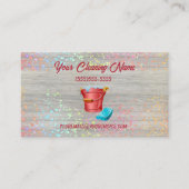 Cute Cleaning Service Supplies Bucket Visitekaartje (Voorkant)