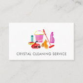 Cute Cleaning Service Supplies Bucket Visitekaartje (Voorkant)