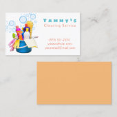 Cute Cleaning Supplies Bucket Bubbles Service Visitekaartje (Voorkant / Achterkant)