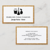 Cute Cleaning Supplies Faux Gold Glitter Cleaner Visitekaartje (Voorkant / Achterkant)