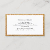Cute Cleaning Supplies Faux Gold Glitter Cleaner Visitekaartje (Achterkant)