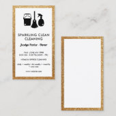Cute Cleaning Supplies Faux Gold Glitter Cleaner Visitekaartje (Voorkant / Achterkant)