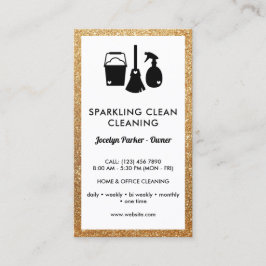 Cute Cleaning Supplies Faux Gold Glitter Cleaner Visitekaartje