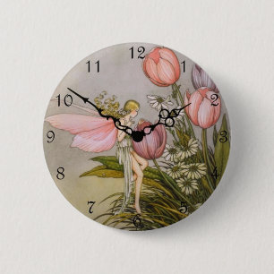 Cute Clock Style Kind Button - 'Tooth Fairy'