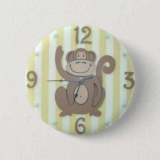 Cute Clock Style Kinder Button - "My Monkey" (Voorkant)