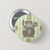 Cute Clock Style Kinder Button - "My Monkey" (Voorkant /achterkant)