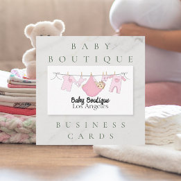 Cute Clothesline Baby Boutique Visitekaartje