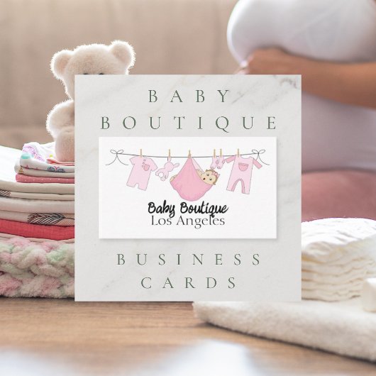 Cute Clothesline Baby Boutique Visitekaartje