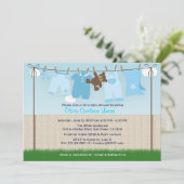 Cute Clothesline Baby Boy Modern Baby shower Kaart (Staand voorkant)