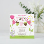 Cute Clothesline Multiple Baby Shower Invitations Kaart (Staand voorkant)