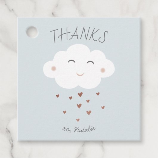 Cute Cloud baby shower Bedankjes Labels (Voorkant)