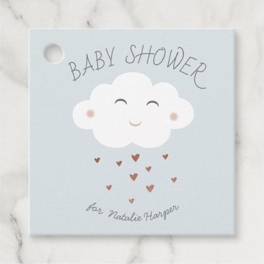 Cute Cloud baby shower Bedankjes Labels (Voorkant)