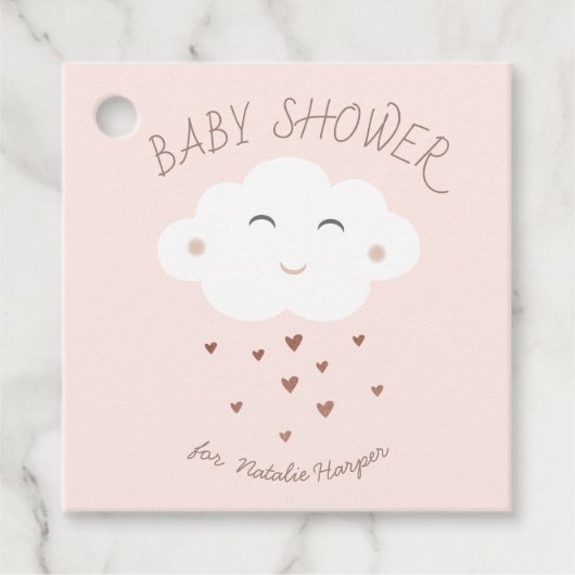Cute Cloud baby shower Bedankjes Labels (Voorkant)