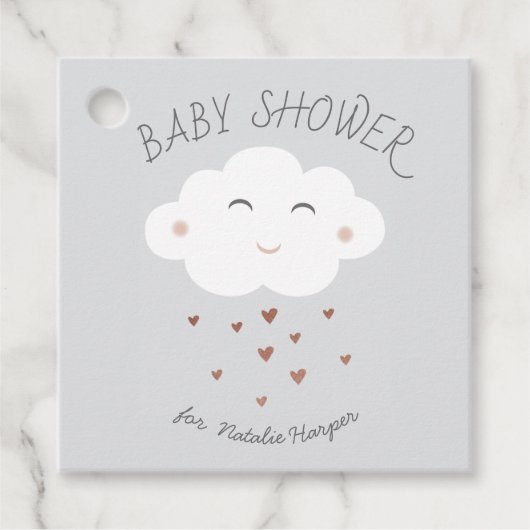 Cute Cloud baby shower Bedankjes Labels (Voorkant)