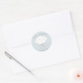 Cute Cloud baby shower Ronde Sticker (Envelop)