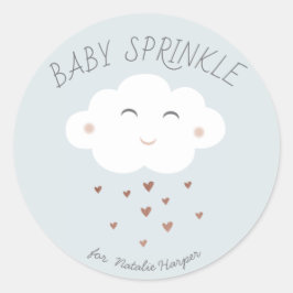 Cute Cloud baby shower Ronde Sticker