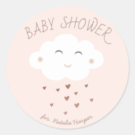 Cute Cloud baby shower Ronde Sticker