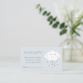 Cute Cloud Baby Shower Strooi Luier Tombola Informatiekaartje (Staand voorkant)