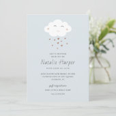 Cute Cloud Baby Shower-uitnodiging Kaart (Staand voorkant)