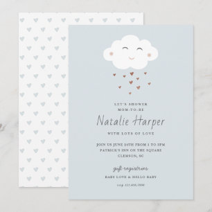 Cute Cloud Baby Shower-uitnodiging Kaart
