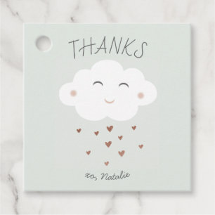 Cute cloud baby shower vertaling bedankjes labels