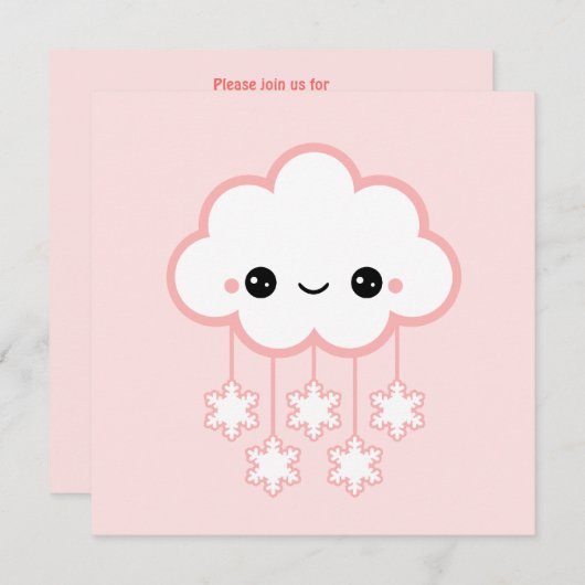 Cute Cloud Birthday Kaart (Voorkant / Achterkant)