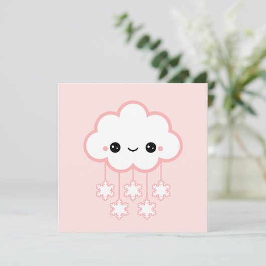 Cute Cloud Birthday Kaart (Staand voorkant)