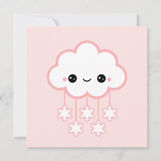 Cute Cloud Birthday Kaart (Voorkant)