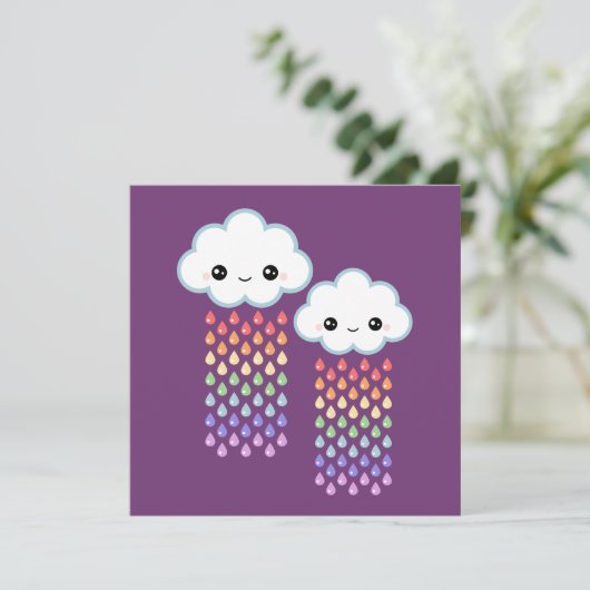 Cute Cloud Birthday Kaart (Staand voorkant)