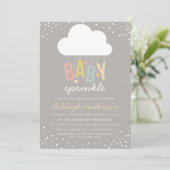 Cute Cloud & Confetti Baby Sprinkle Uitnodiging (Staand voorkant)