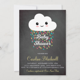 Cute Cloud & Confetti | ChalkboardBaby shower Kaart