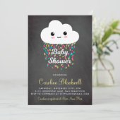Cute Cloud & Confetti | ChalkboardBaby shower Kaart (Staand voorkant)