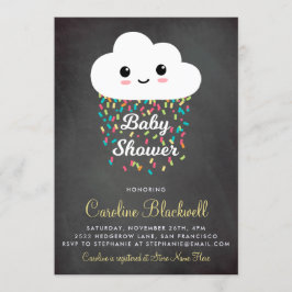 Cute Cloud & Confetti | ChalkboardBaby shower Kaart