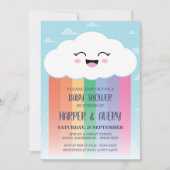 Cute Cloud en Rainbow Baby Shower Kaart (Voorkant)