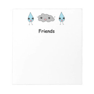 Cute Cloud en Raindrop Friends Notitieblok