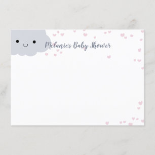 Cute Cloud Hearts Baby shower Aangepast papier Kaart