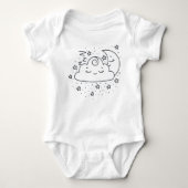 Cute Cloud Moon en Stars Illustratie Romper (Voorkant)