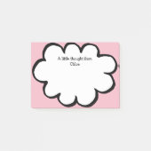 Cute Cloud Persoonlijke Naam Bericht Roze Post-it® Notes (Voorkant)