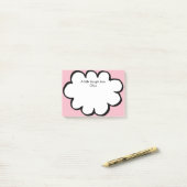 Cute Cloud Persoonlijke Naam Bericht Roze Post-it® Notes (Op bureau)
