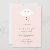 Cute Cloud Pink Baby shower Kaart (Voorkant)