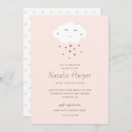 Cute Cloud Pink Baby shower Kaart