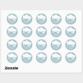 Cute Cloud Rain Hearts Baby shower Hartelijk dank Ronde Sticker (Vel)