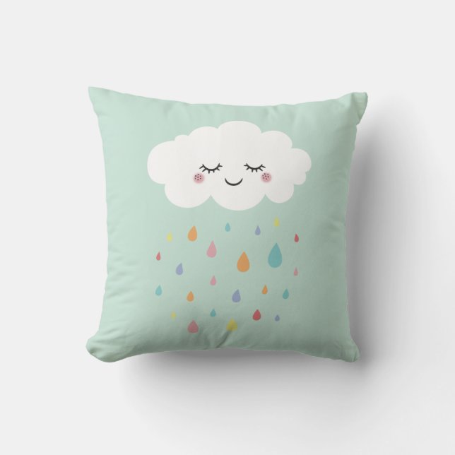 Cute Cloud Rainbow Sierkussen Baby Nursery Decor (Voorkant)