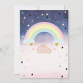 Cute Cloud Rainbow Stars Ombre Baby shower Kaart (Achterkant)